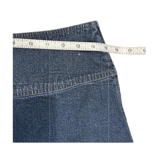 GARNET HILL Blue Denim A Line Utility Pocket Midi Cottage, Skirt 8P 8 Petite - Picture 4 of 7